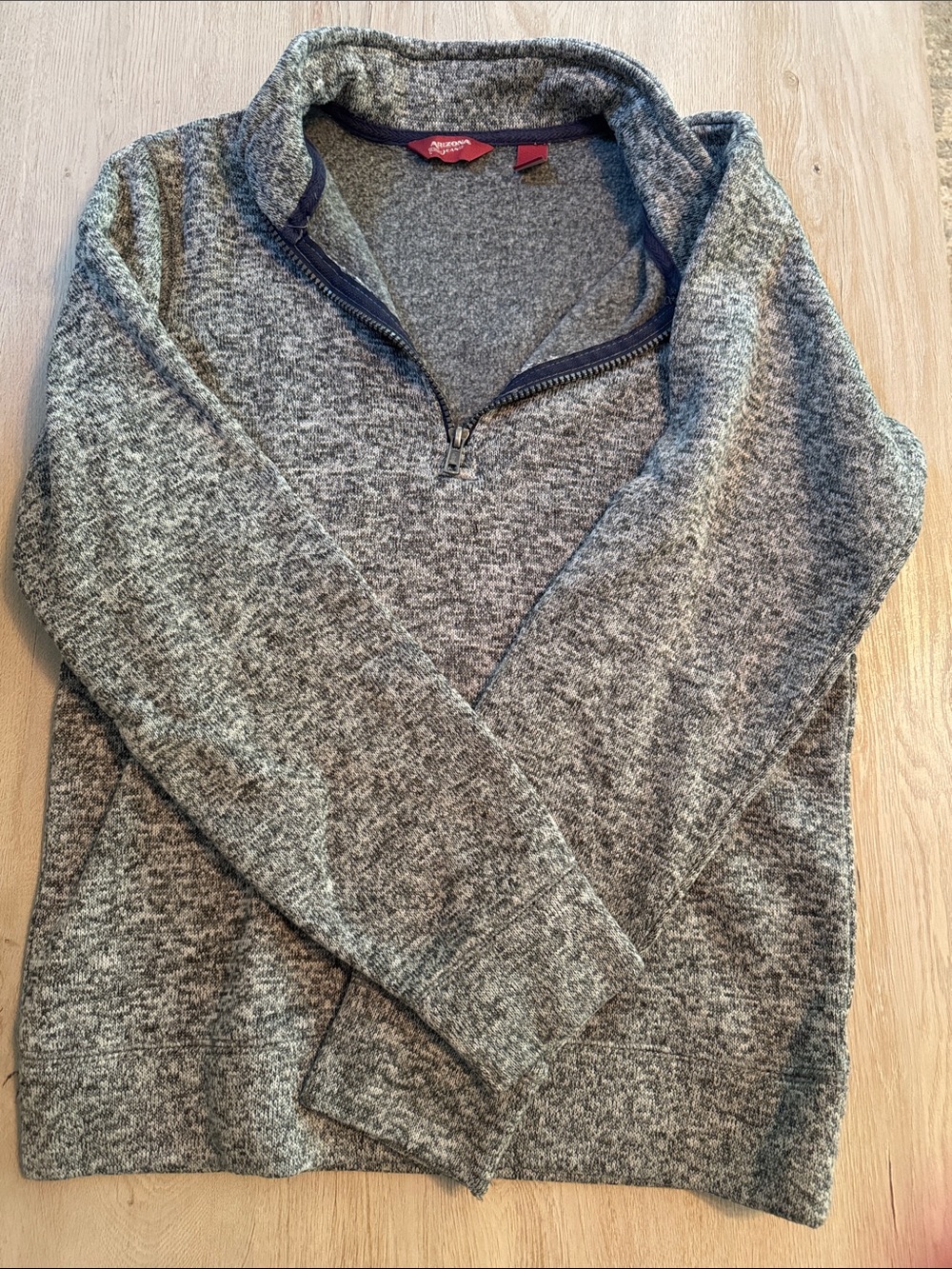 Arizona Jean Company Gray Marled Half-Zip Pullover
